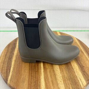 Chelsea Rain Boots Waterproof Pull On Ankle Booties‎ Olive Green 6